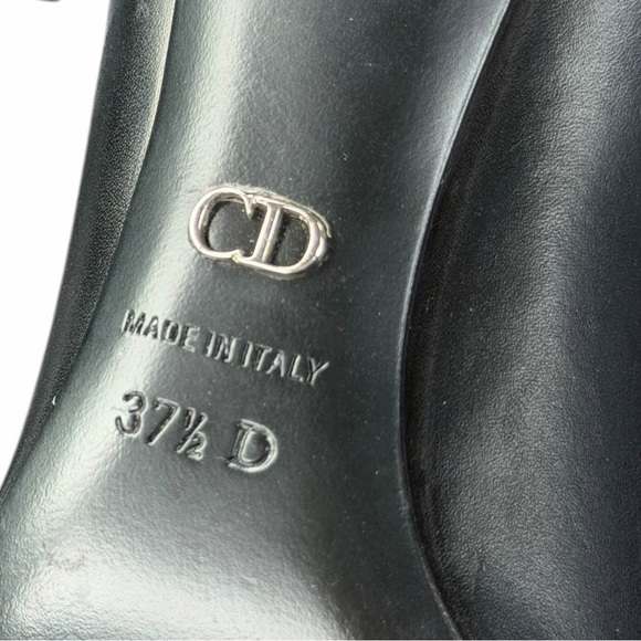 Authentic Christian Dior Dior Nova Pumps Black Leather Star Heel 37.5 10cm Heels - Picture 10 of 12